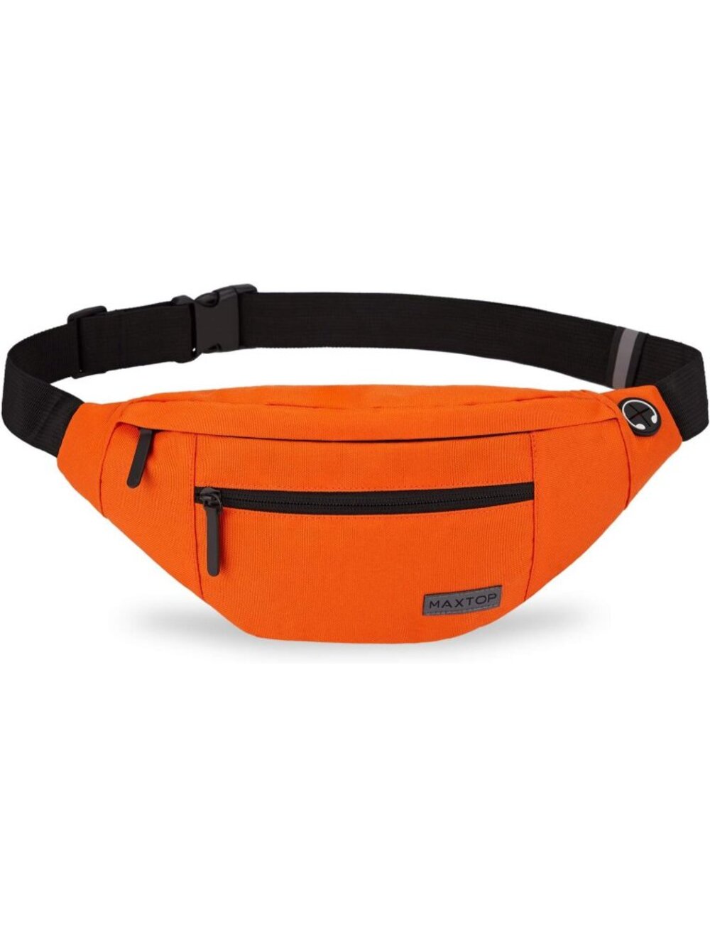 Mens Orange Large Crossbody Fanny Pack With 4-Zip Belt Bag Waist Pack Travelling
